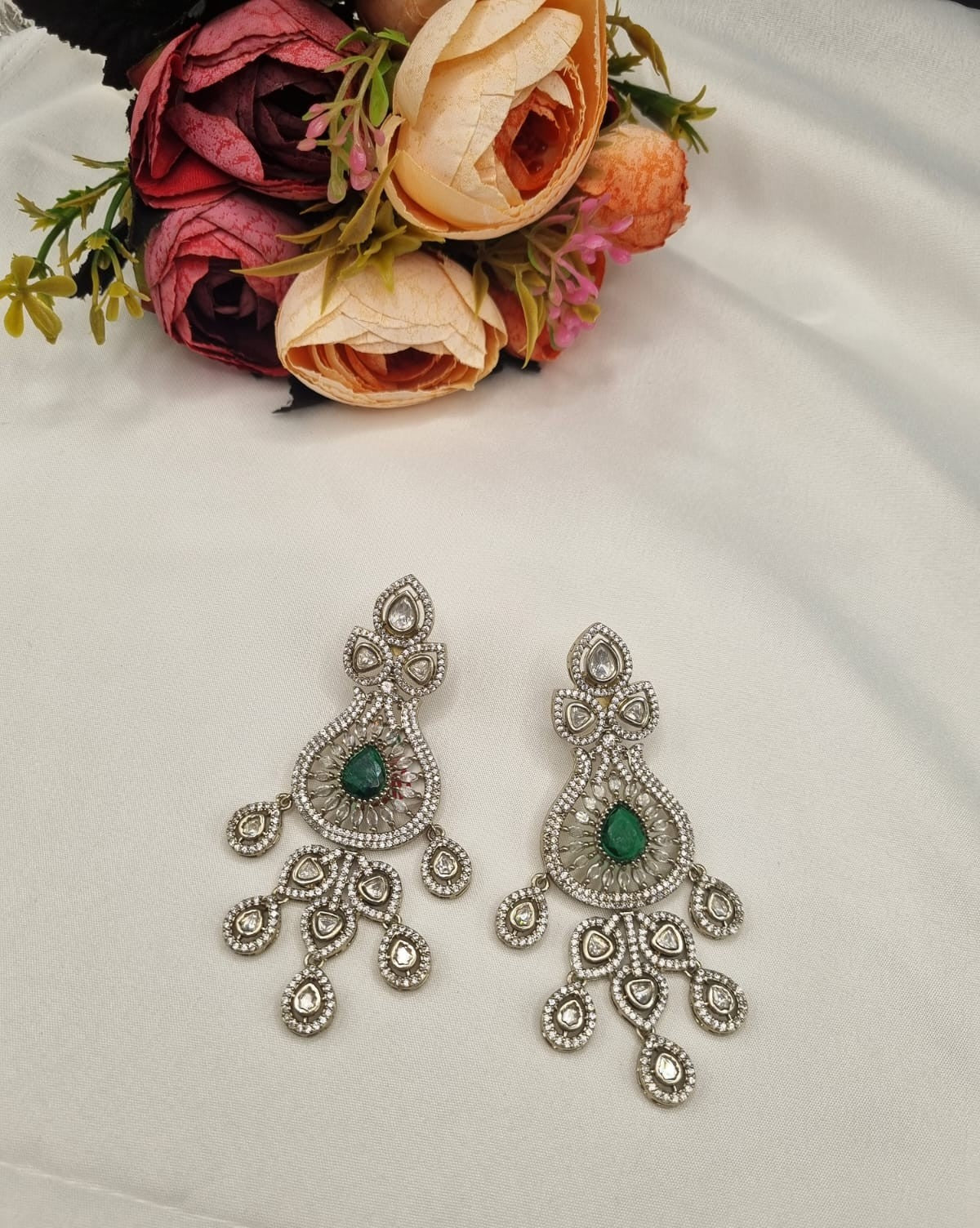 Ornate Vintage Style AD Earrings